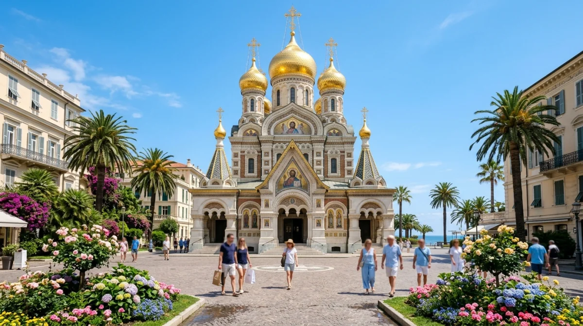 Façade majestueuse de l'église orthodoxe russe à Sanremo, une visite incontournable pour découvrir que faire à Sanremo.